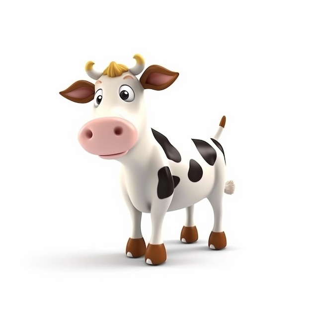 um close de uma vaca com rosto marrom e branco generativo ai