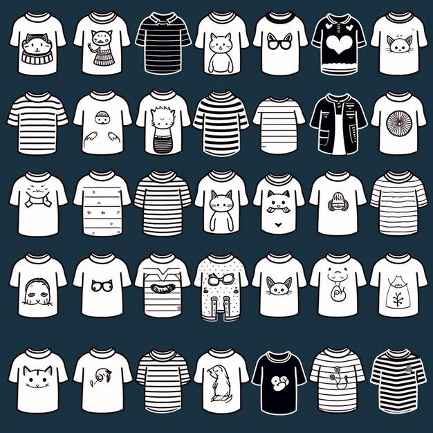 um close de vários tipos diferentes de camisas ai generativa