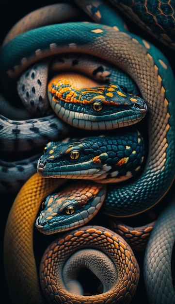 Um close-up da ai generativa de cobra