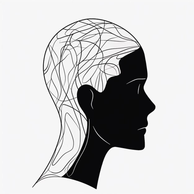Foto um close-up da cabeça de uma pessoa com uma linha de cabelo generativa ai
