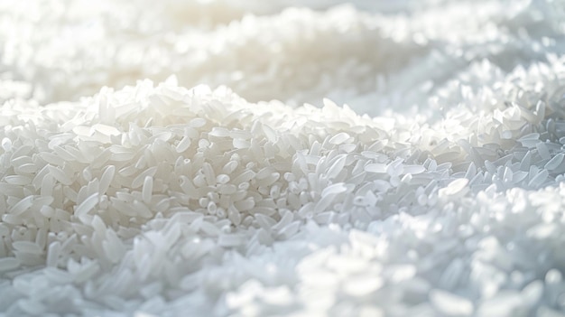 Um close-up de arroz e um fundo branco