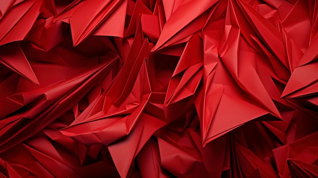 Um close-up de arte de papel de origami dobrado de forma criativa