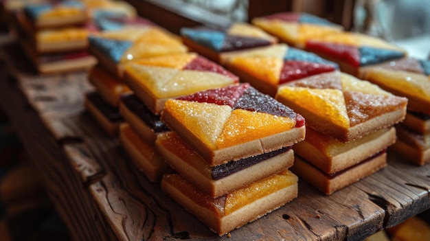 Um close-up de doces de geleia de frutas artesanais