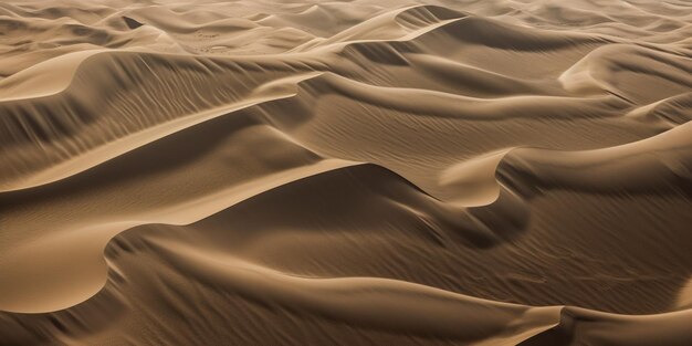 Um close-up de dunas de areia no deserto