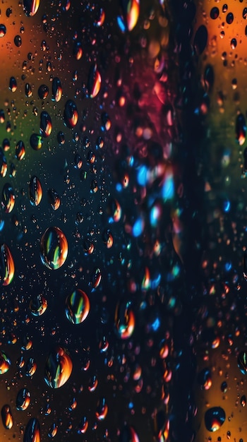 Um close-up de gotas de água em uma janela