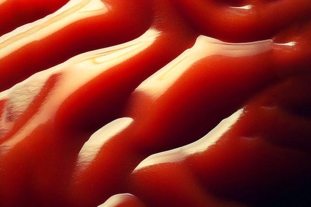 Um close-up de ketchup em uma garrafa de ketchup