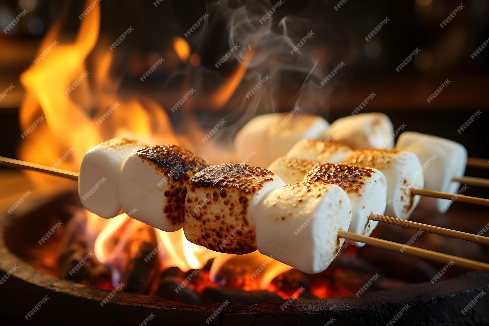 Uma Xícara De Café E Marshmallows Com As Morangos Frescas Em Espetos Foto  de Stock - Imagem de sobremesa, quente: 72783746