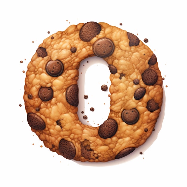 um close-up de um biscoito com chips de chocolate sobre ele ai generativo