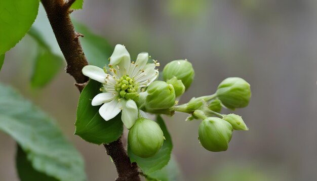 Foto um close-up de um botão de flor que está florescendo