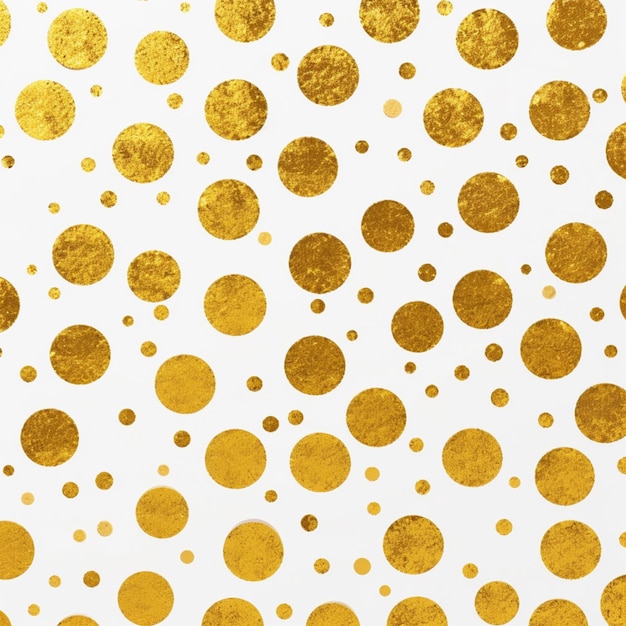 Foto um close-up de um branco e dourado polka dot fundo generativo ai