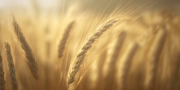 Um close-up de um campo de trigo