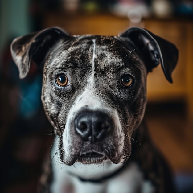 um close-up de um cão