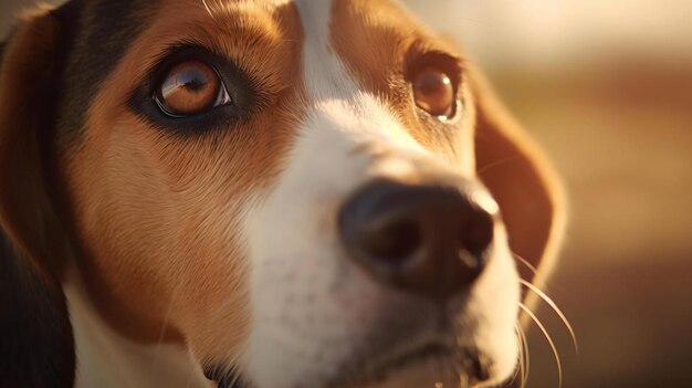 um close-up de um cão