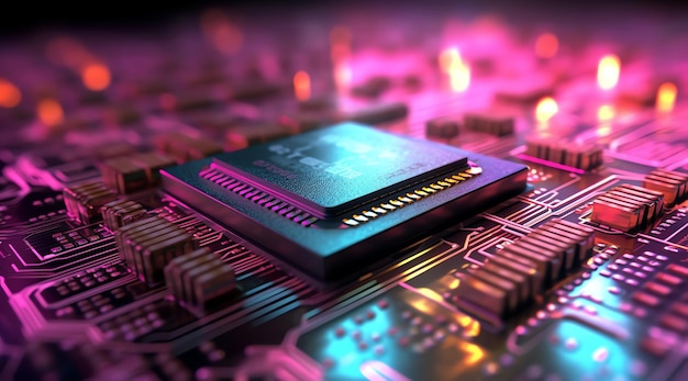 Um close-up de um chip de computador com a palavra ai nele