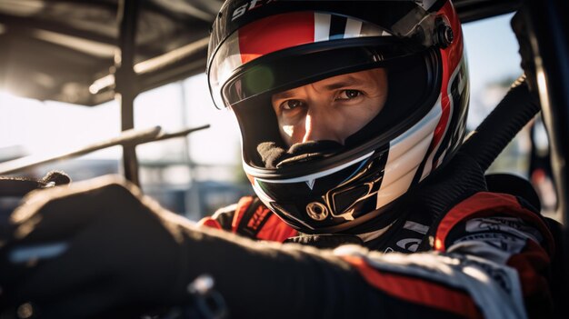 Foto um close-up de um ciclista usando um capacete de segurança