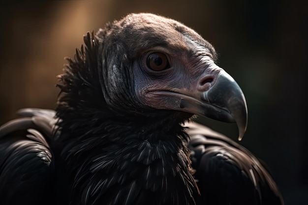Um close-up de um condor em um retrato