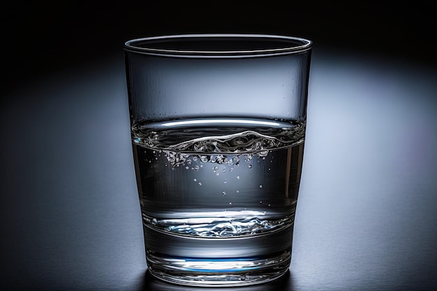 Um close-up de um copo de água