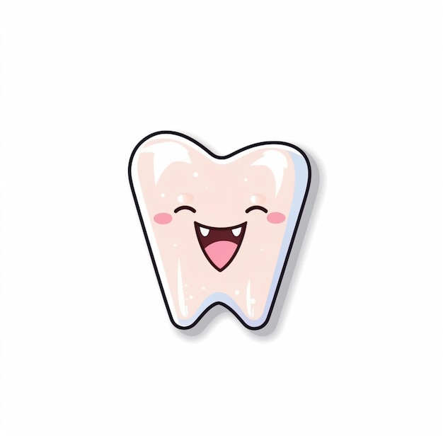 Um close-up de um dente com um sorriso nele