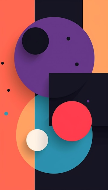 Um close-up de um desenho abstrato colorido com círculos e pontos generativos ai