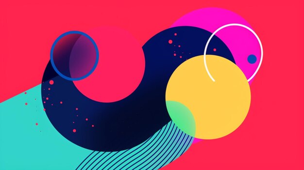 um close-up de um desenho abstrato colorido com círculos generativos ai