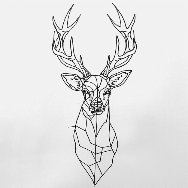 um close-up de um desenho de um cervo com um desenho geométrico generativo ai