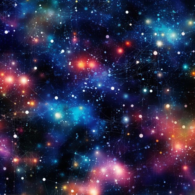 Foto um close-up de um espaço cheio de muitas estrelas generativa ai