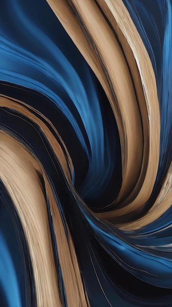 Um close-up de um fundo abstrato azul e preto com um design curvo generativo ai