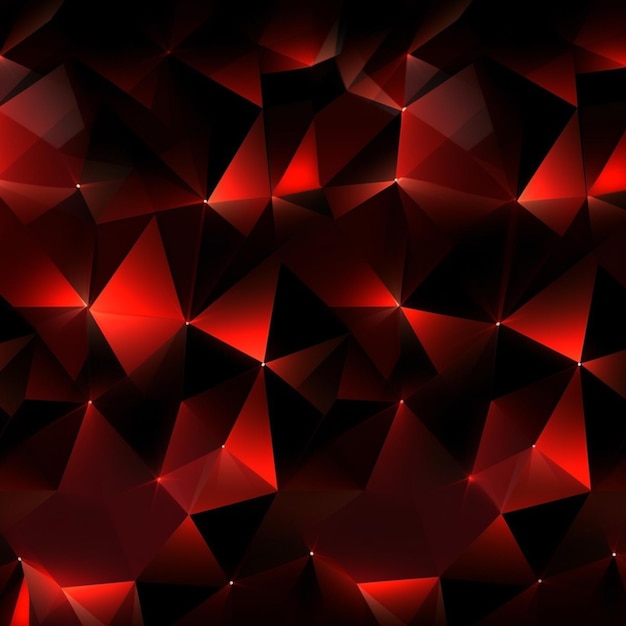 Foto um close-up de um fundo abstrato vermelho com triângulos generativos ai