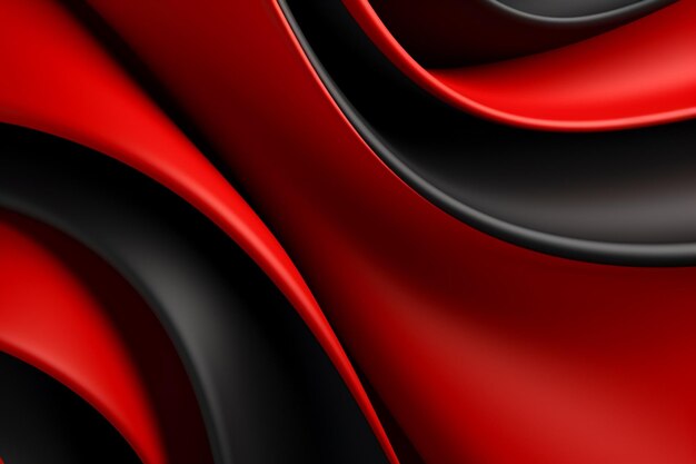 Um close-up de um fundo abstrato vermelho e preto com um ai gerador de onda lisa