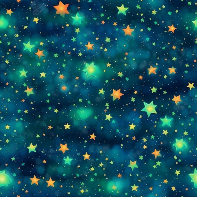 Foto um close-up de um fundo azul com estrelas e um céu generativo ai