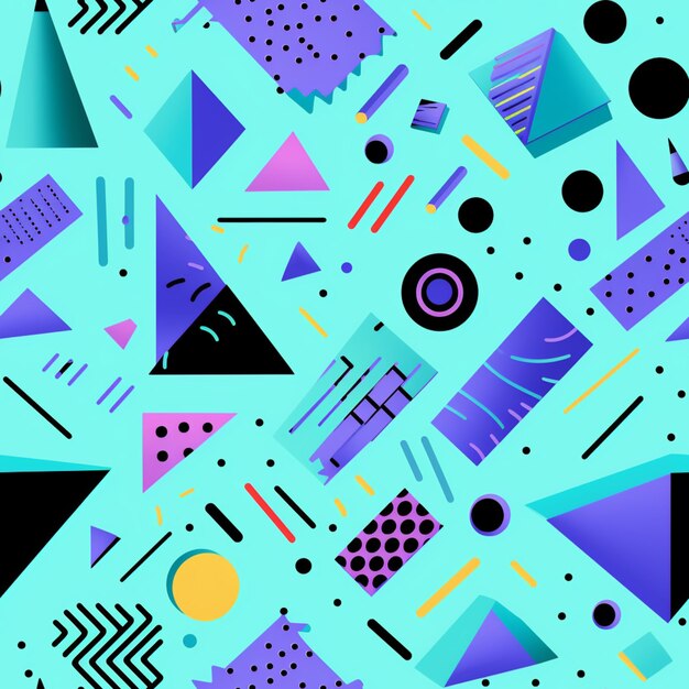 um close-up de um fundo azul com formas geométricas generativas ai