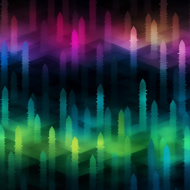 Um close-up de um fundo colorido com muitas luzes generativas ai