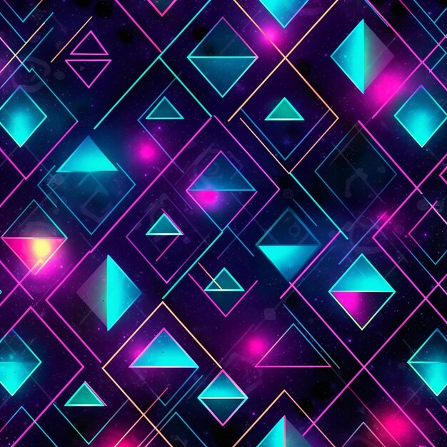 Foto um close-up de um fundo colorido com um monte de triângulos generativo ai
