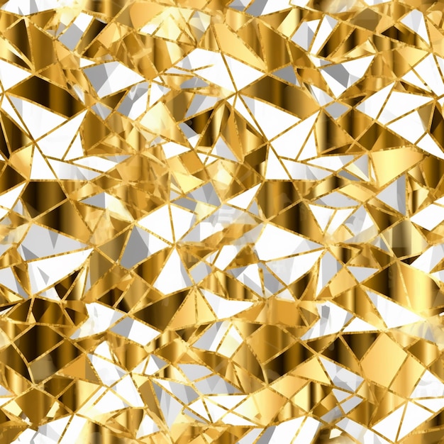 Um close-up de um fundo dourado e branco com muitos diamantes generativos ai
