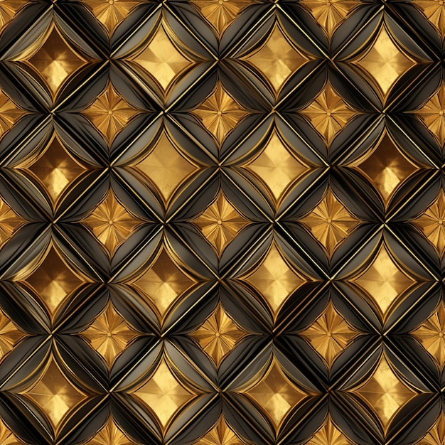 Um close-up de um fundo dourado e preto com um padrão generativo ai