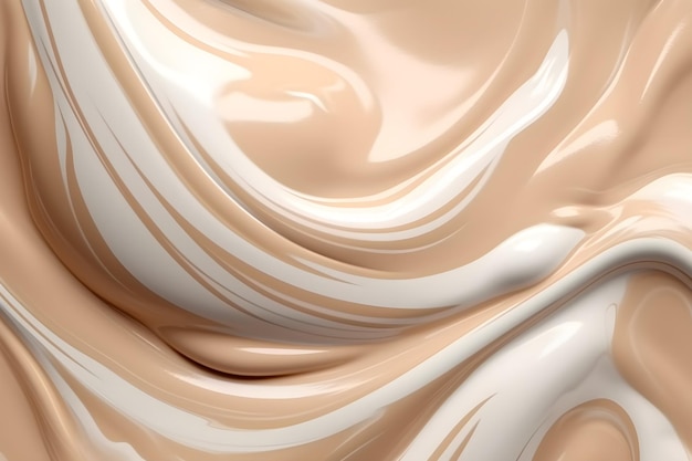 Um close-up de um fundo líquido que é branco e marrom.