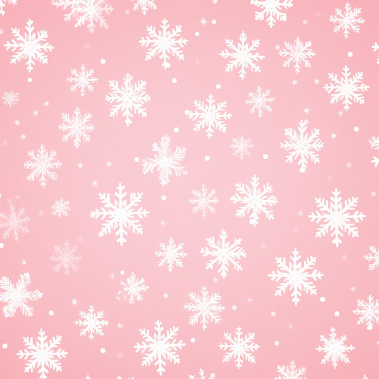Foto um close-up de um fundo rosa com flocos de neve e estrelas generativo ai