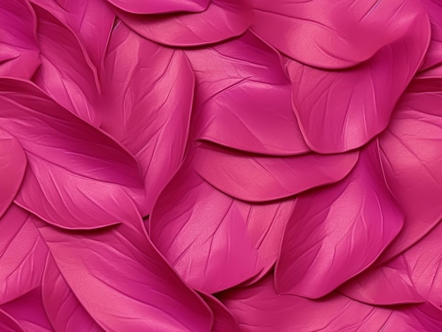 um close-up de um fundo rosa com muitas folhas generativo ai