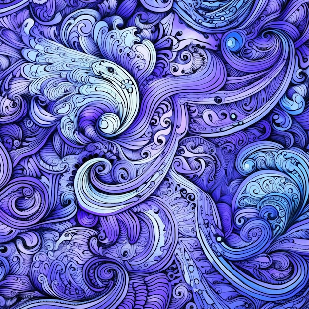 Um close-up de um fundo roxo e azul com redemoinhos generativos ai