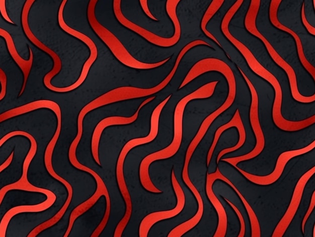 Um close-up de um fundo vermelho e preto com linhas onduladas generativas ai