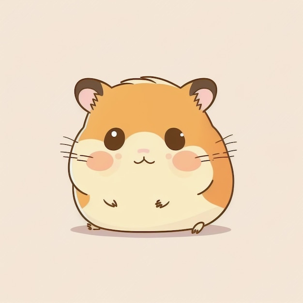 Foto um close-up de um hamster com um rosto castanho e orelhas castanhas