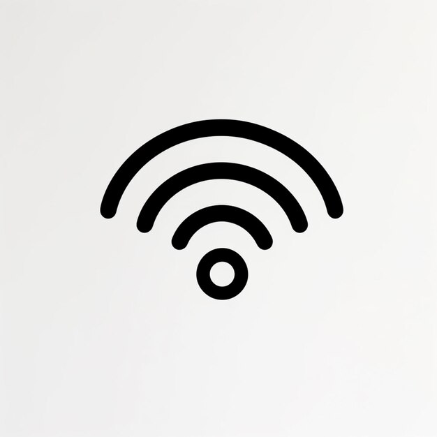 um close-up de um ícone wifi em um fundo branco