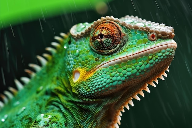 Um close-up de um lagarto