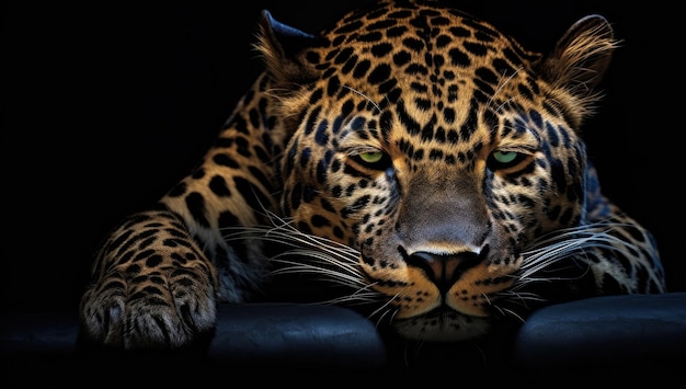 Um close-up de um leopardo