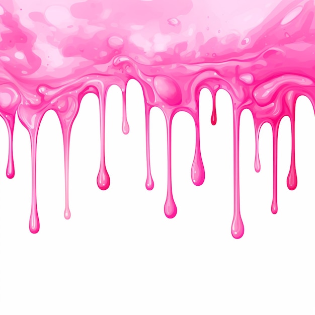 Foto um close-up de um líquido rosa gotejando por uma superfície branca