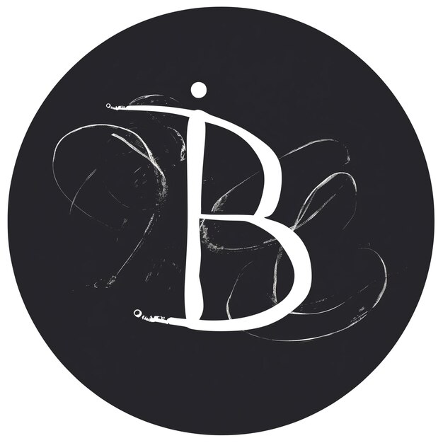 Foto um close-up de um logotipo preto e branco com um ai generativo b branco