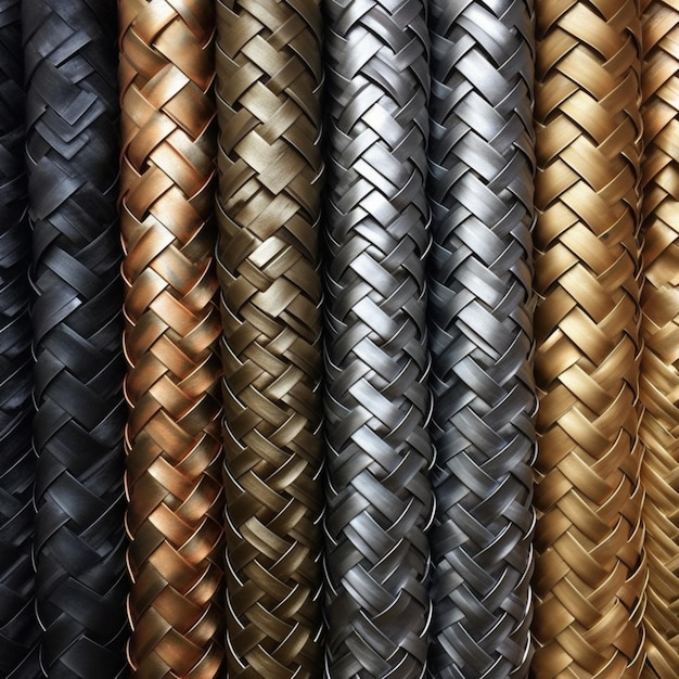 Foto um close-up de um monte de ai generativo de couro tecido de cores diferentes
