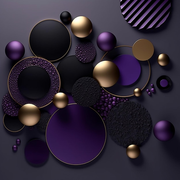Um close-up de um monte de bolas de cores diferentes em um fundo preto generativo ai