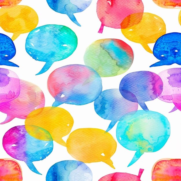 um close-up de um monte de bolhas de fala coloridas generativa ai