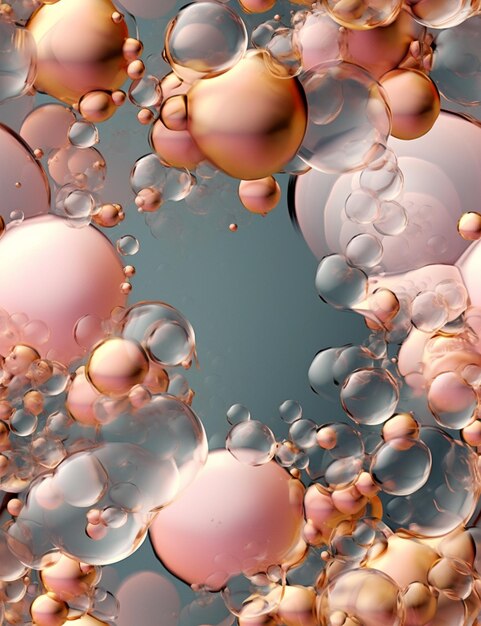 um close-up de um monte de bolhas flutuando em uma piscina generativa ai